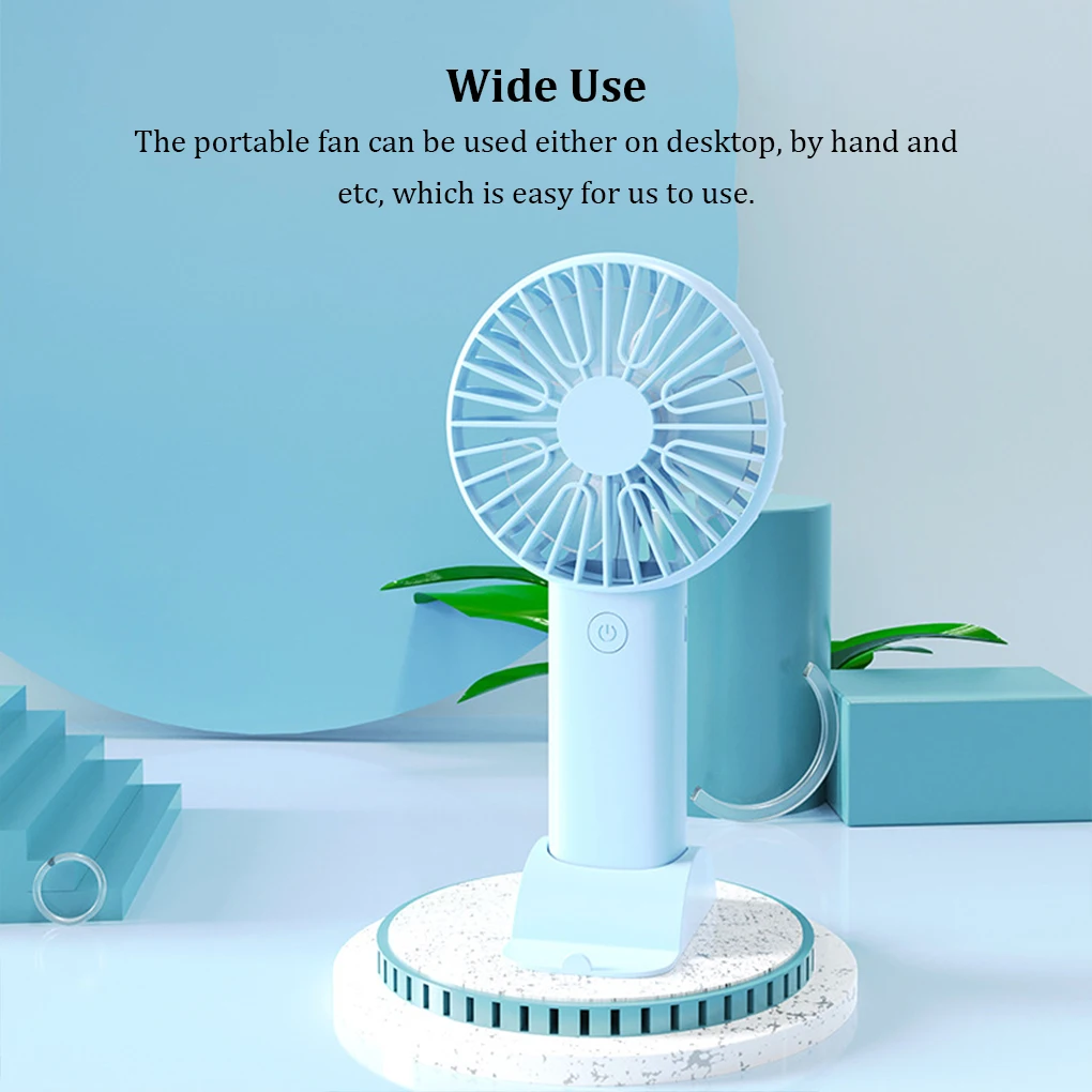 Portable USB Chargeable Mini Fan Handheld Fans with Base Summer Outdoor Portable Adjustable Hand Hold Fan with Phone Holder