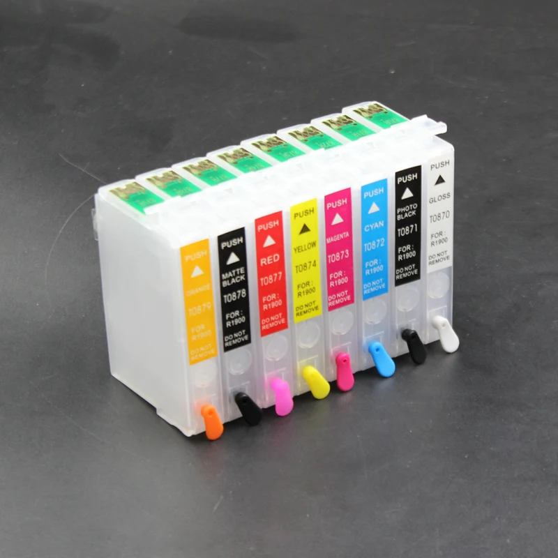 8 قطعة لإبسون 1900 R1900 خرطوشة الحبر القابلة لإعادة الملء كيبك CIS T0870/T0871/T0872/T0873/T0874/T0877/T0878/T0879 #3