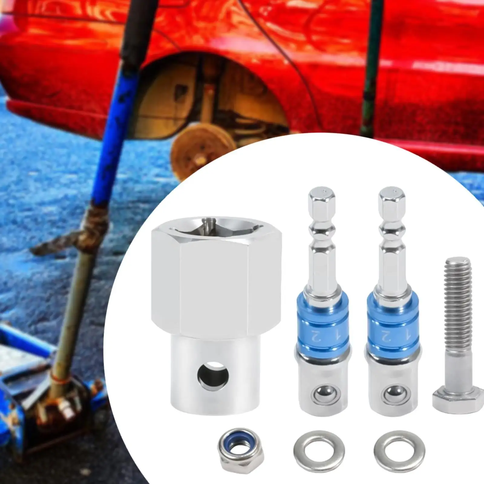 

Top Wind Trailer Jack Crank Handle Cordless Drill Adapter Premium Spare Part Replacement with 2 Pieces 1/2"Socket Adapter Bit