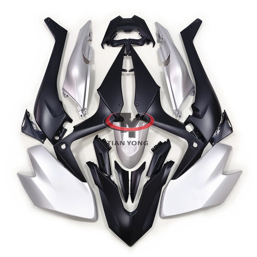 

Motorcycle For Yamaha TMAX530 TMAX 530 2017 2018 2019 2020 2021 2022 2023 Full Fairing Kit Matte Silver Black Bodywork Cowling