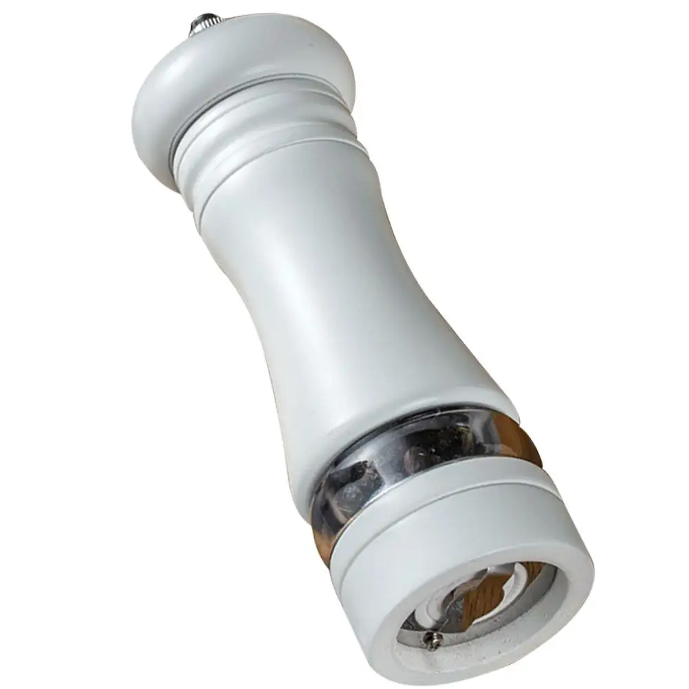 

1Pc 6Inch White Transparent Pepper Grinder Salt Reusable Classic Wood Kitchen Gadgets Shaker Hand Tool