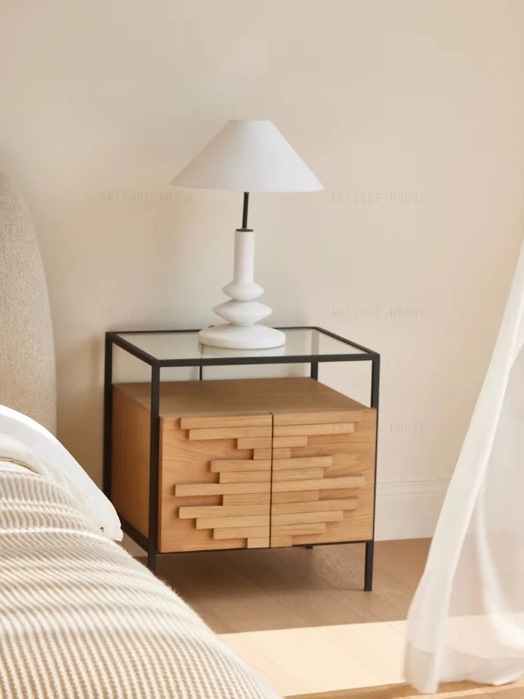 أثاث غرفة النوم، طاولات بجانب السرير الحديثة، خزائن من خشب البلوط المعاد تدويره، طاولات بجانب السرير أنيقة فاخرة