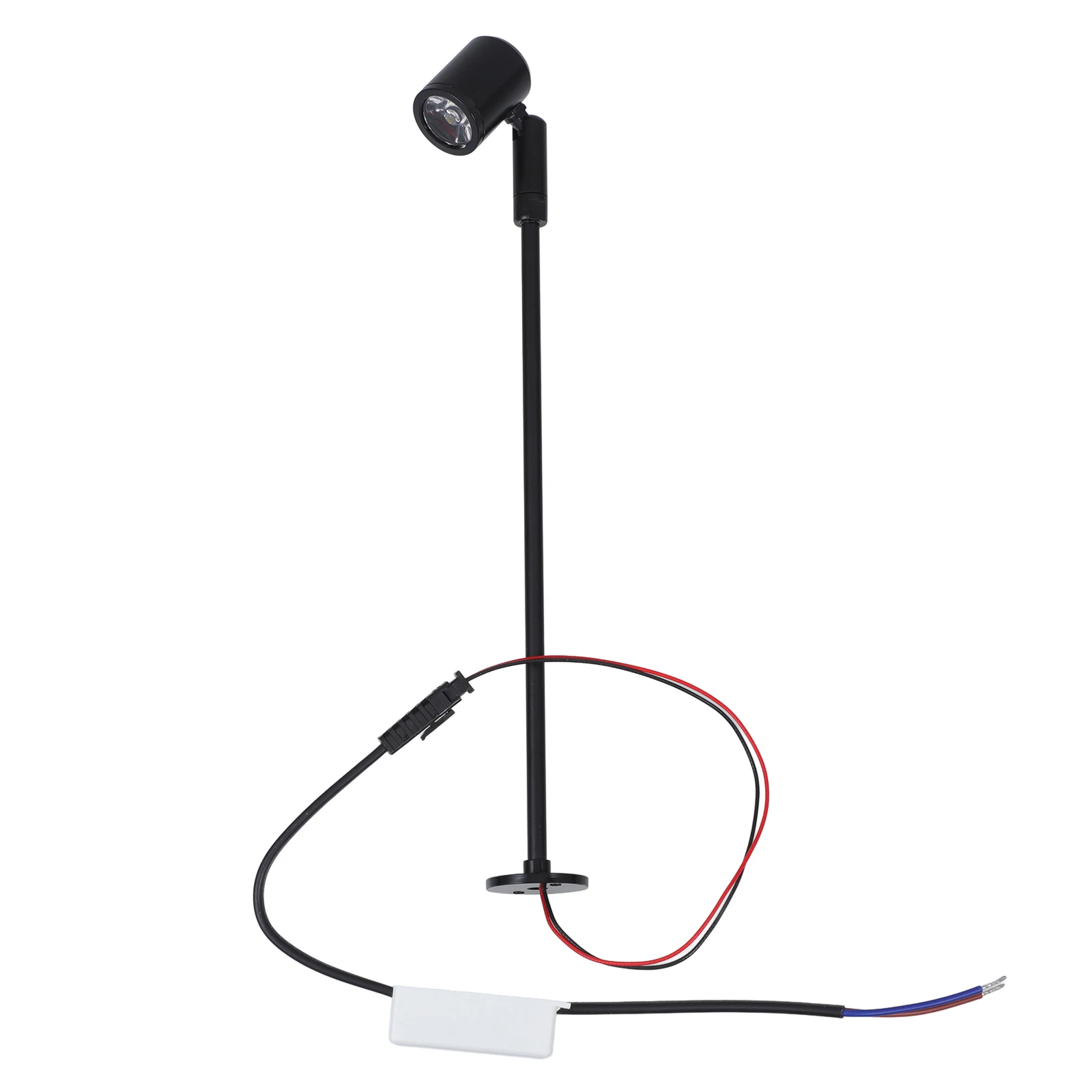 

Mini LED Spotlight 1W Natural White 4000 4200K Black 315mm High Standing Pin Light for Jewelry Cabinet Adjustable Angle