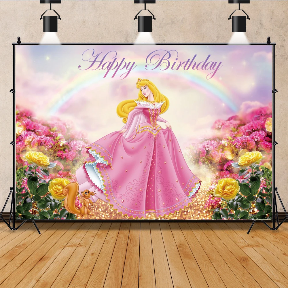 Sleeping Beauty Aurora Photo Backdrop Background For Photography Baby Shower Birthday Party Supplies Props Photographic Studio