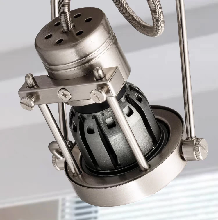 American Vintage Wall Light GU10 Bulb Silver Metal Rotatable
