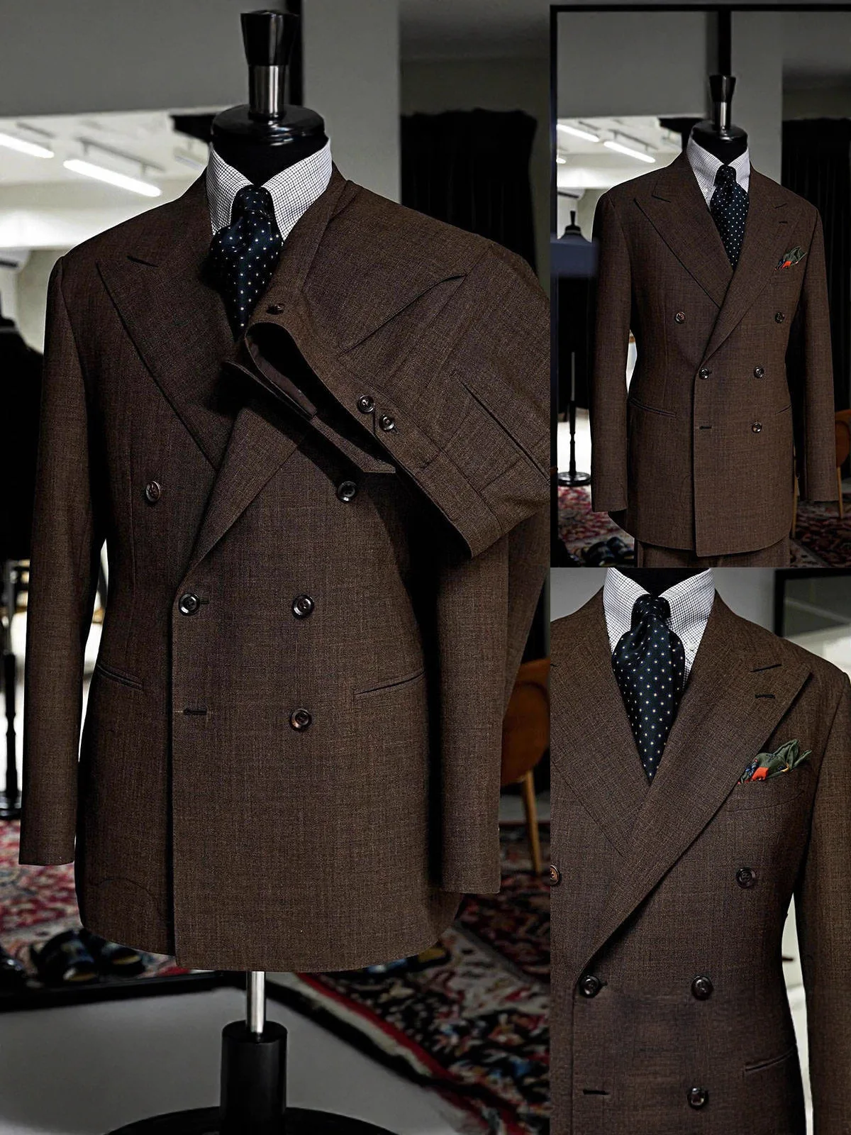 

Fashion Dinner party business suit. Casual double-breasted men's suit.Men's Stage Costume.2-piece Men's Suit ( Blazer+Pants )