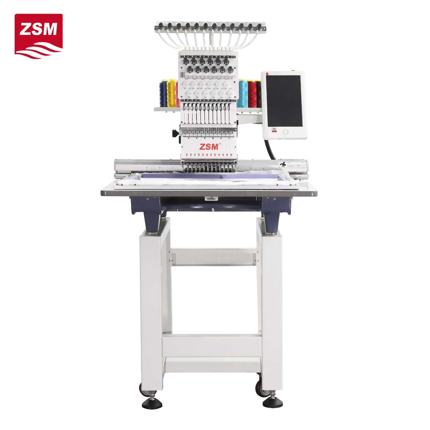 Industrial Home Use Automatic Flat Computer Embroidery Machine Single Head 12/15 Needles Motor Gear