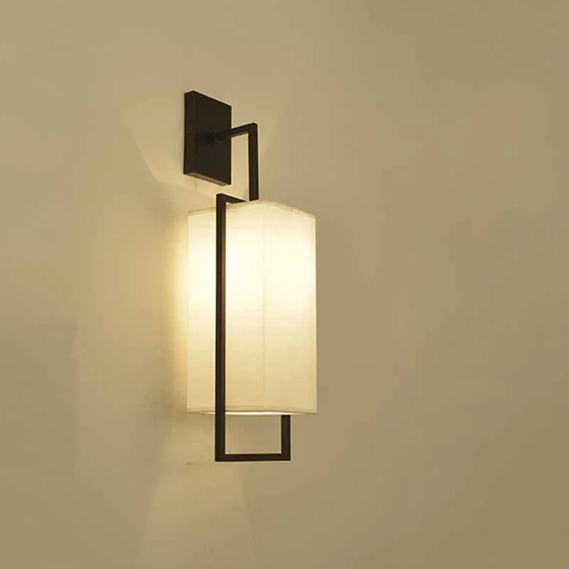 

Modern New Chinese Bedside Wall Lamp Minimalist Bedroom Lamp Living Room Study Hotel Corridor AC110-220V E14 Cloth Wall Light