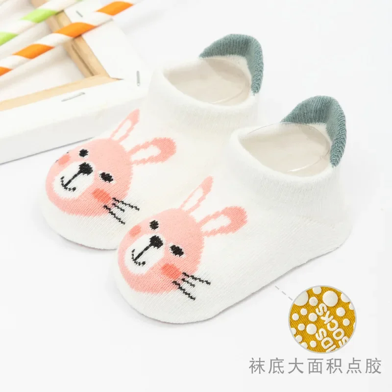 1 Pair Cartoon Animal Ankle Socks Baby Rubber Dispensing Anti-slip Floor Short Tube Sock for Infant Spring Autumn Cotton Sock