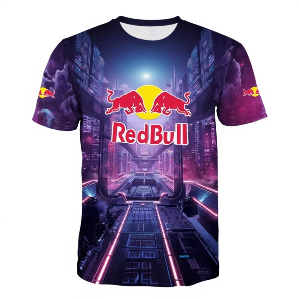 

Мужская футболка с 3D принтом Red Bull в механическом стиле киберпанк, летняя уличная спортивная одежда для отдыха, лучший бренд, мужская одежда большого размера