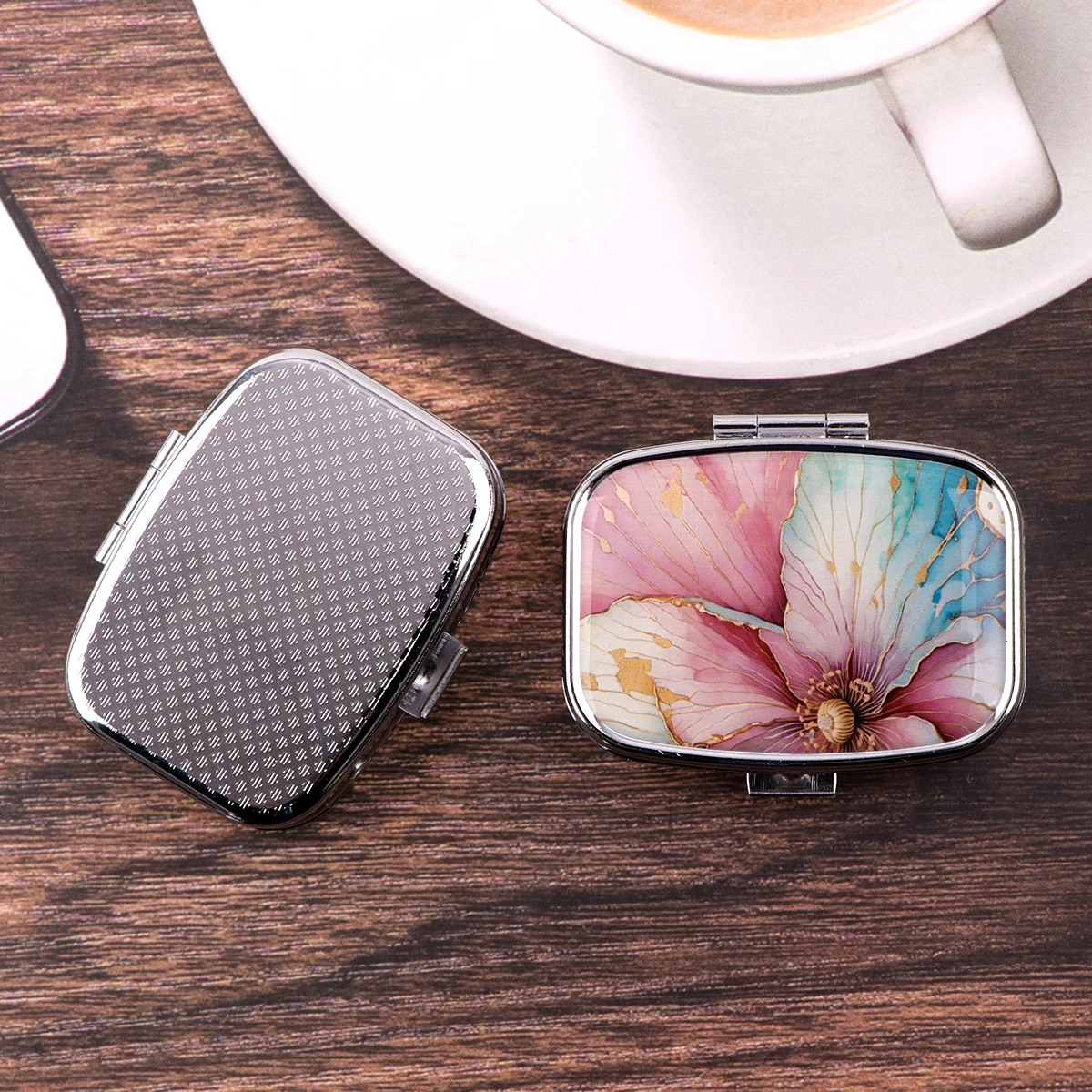 صندوق حبوب منع الحمل من الرخام المرصع بالنجوم صندوق حبوب مربع معدني مقسم للسفر محمول الخائن علبة طبية صناديق حاوية حبوب منع الحمل الصغيرة