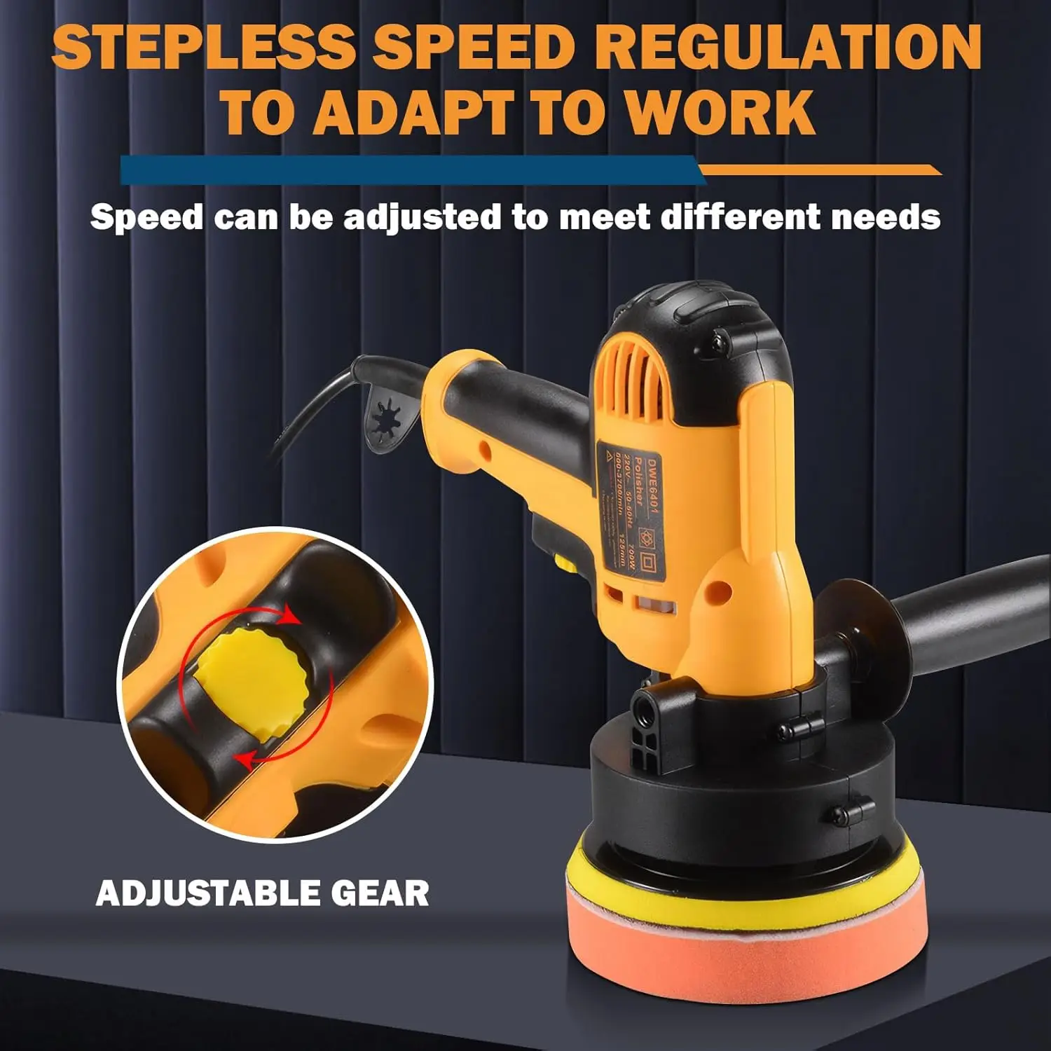 

Орбитальная полировальная машина с переменной скоростью, 110 В, 600 Вт — для пола, автомобиля, мебели, металла — комплект из 6 предметов