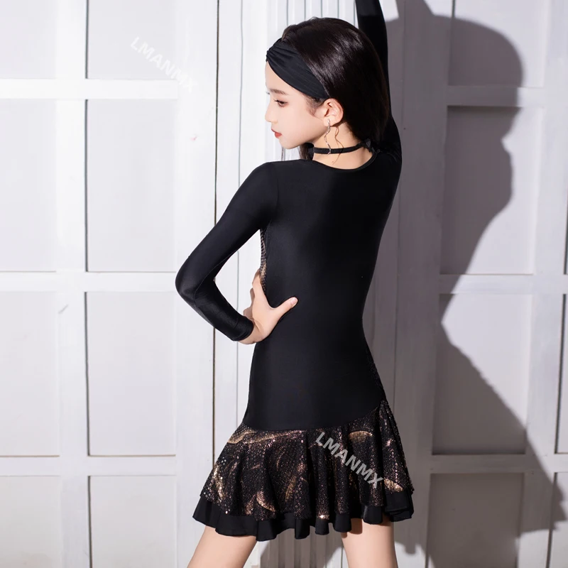 Hoogwaardige Latin-oefenkleding voor kinderen, prestatiekleding voor meisjes, danskleding