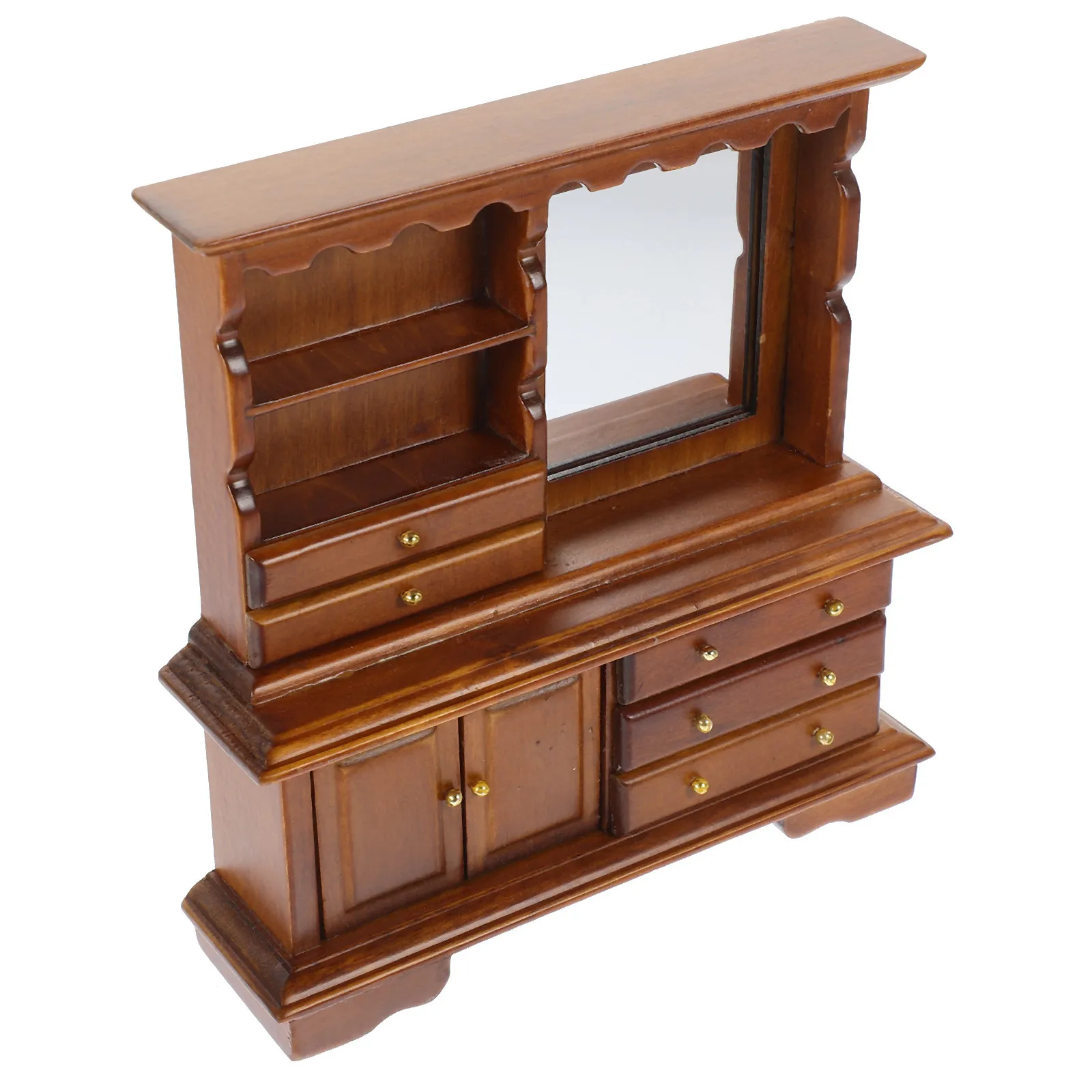

Mini Wood Dresser Small Size Miniature Furniture Vintage Wooden Cabinet Dollhouse Bedroom Decoration House Cabinet