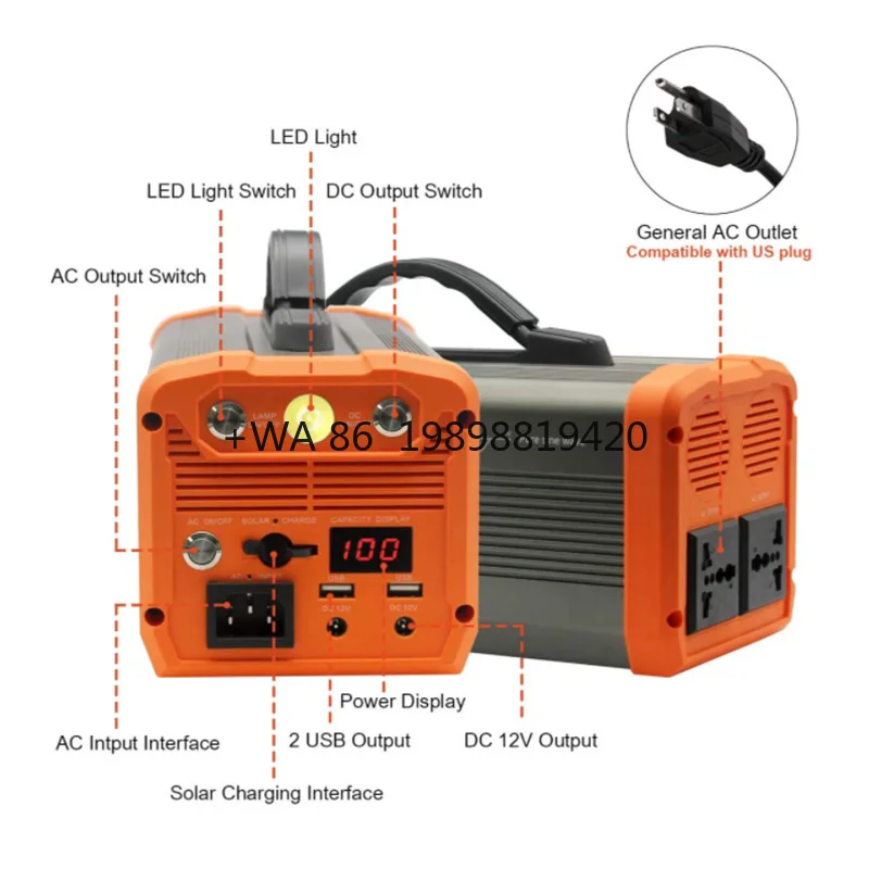 300W Battery Folding Solar Panel System Generator Off Grid for TV Lights House Complete Set Home Lithium Ion Solar Technology