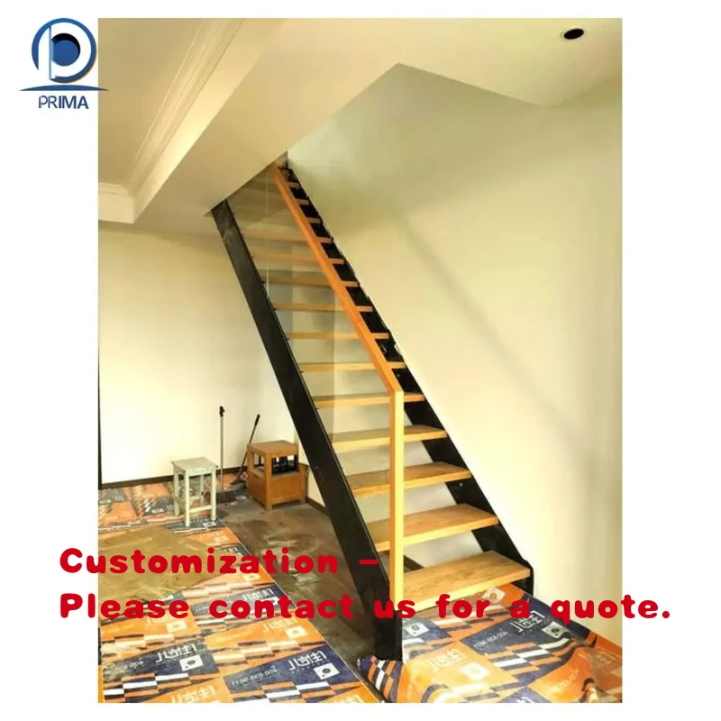 

custom.Best Sale Interior Modern Staircase Building Railing Straight Stairs Customized Residence Apartment Light Ladder Vil