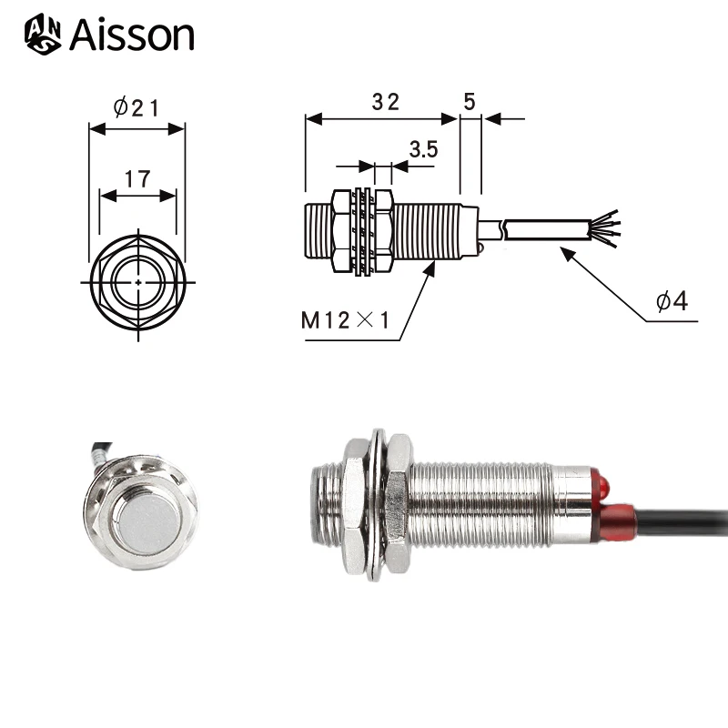 Hall Sensor Proximity Approach Switch NPN Normally Open Three Wire Magnet Induction Capacitive DC 5V-30V 10mm NJK 5002C