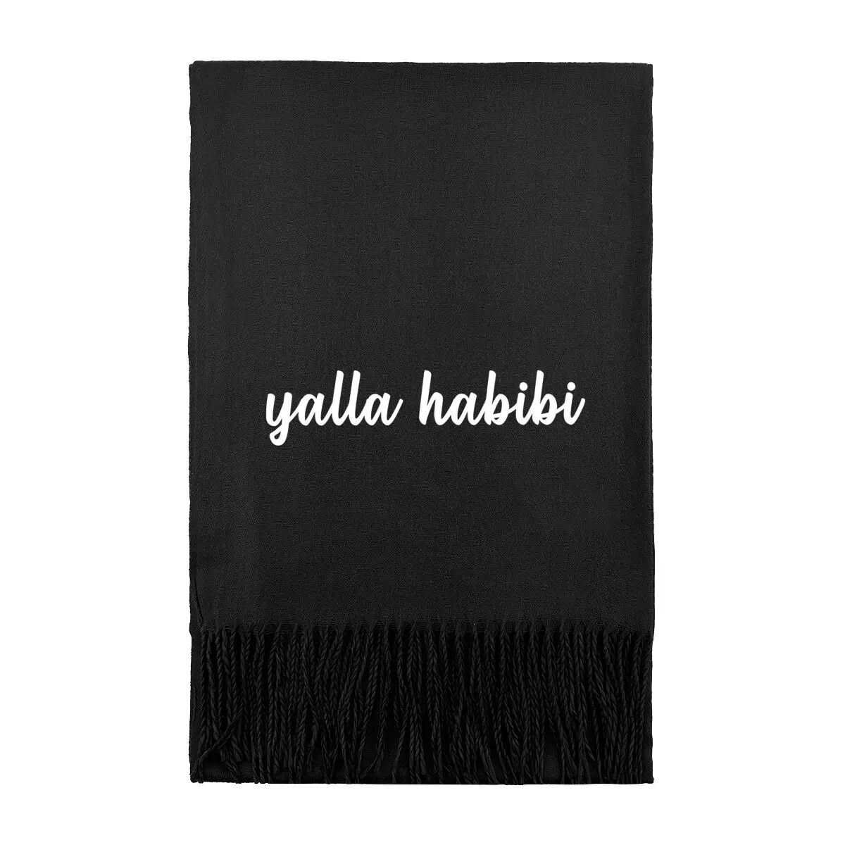 

Yalla Habibi Arabic - фразовый текст Классический длинный теплый шарф - вневременной дизайн