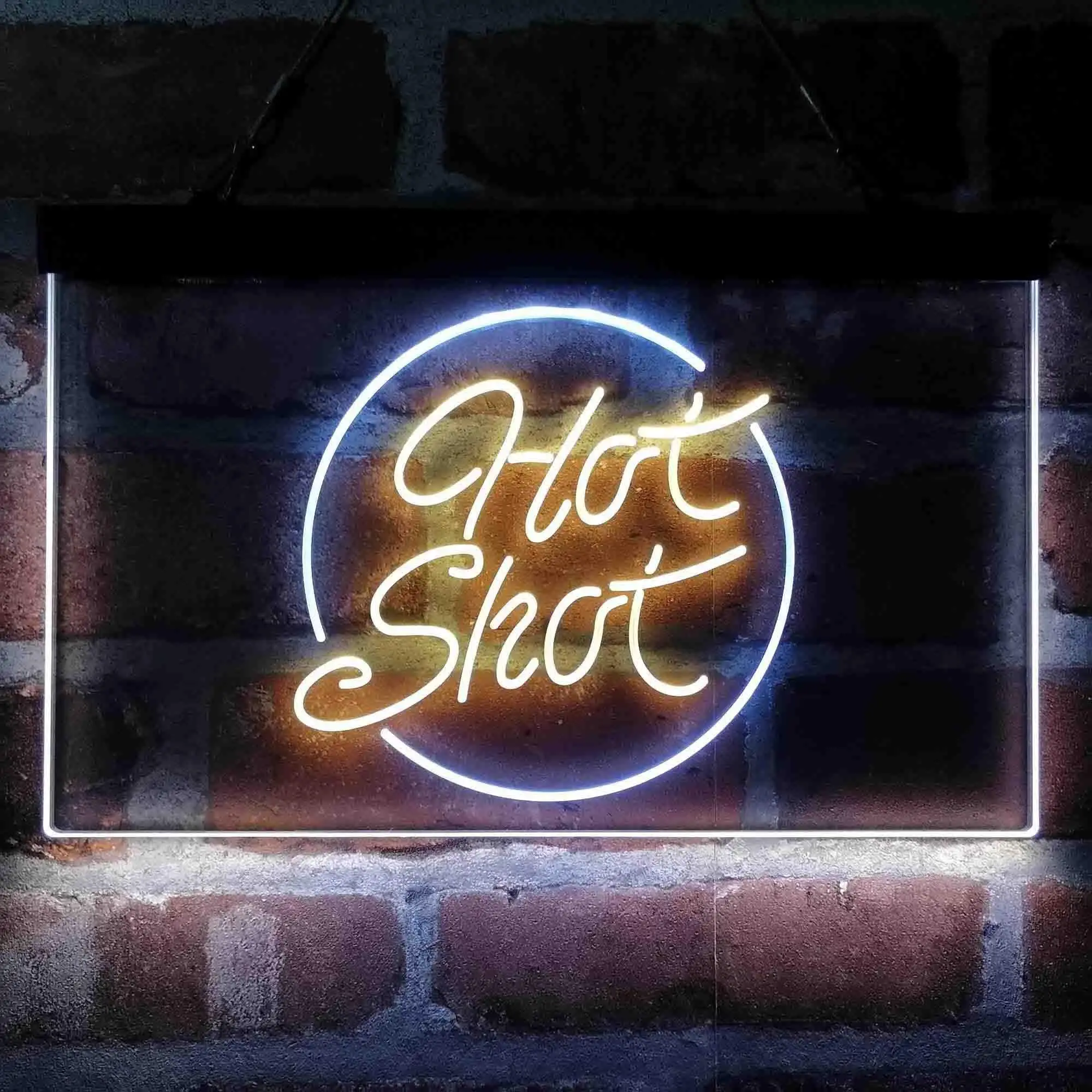 Hot Shot Circle Vodka Dual Color Led Neon Sign st6-i4069