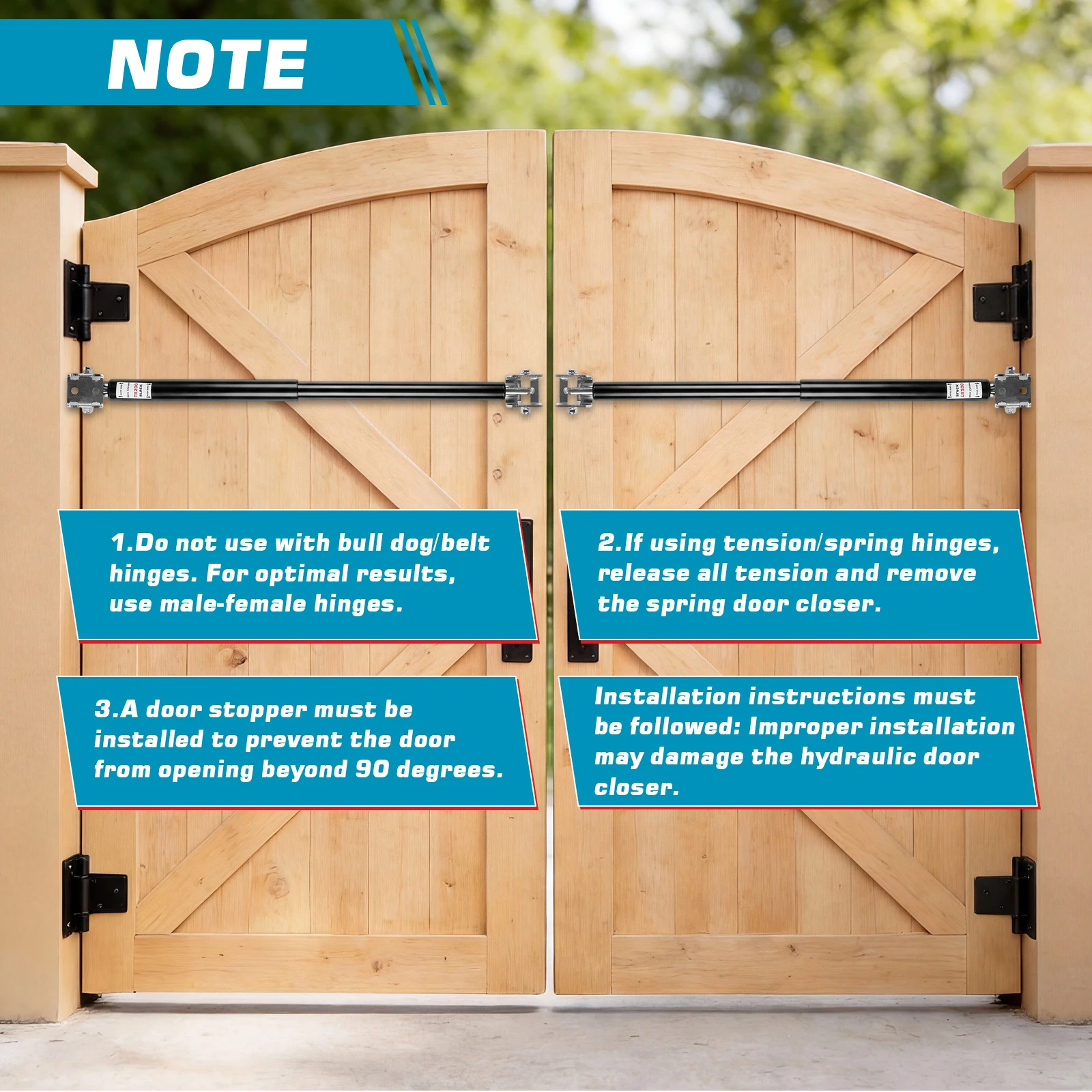 

6Pcs TB200B Closing Door Stopper 60 To 140 Pounds in Weight 40 To 64 Inches in Width for Warehouses Stadiums Courtyards