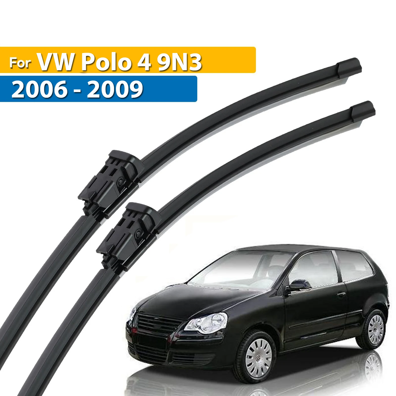 

Передние щетки стеклоочистителя Erick's LHD для VW Polo 4 9N3 2006-2009, лобовое стекло, лобовое стекло, автомобильные щетки от дождя 21 дюйм + 19 дюймов