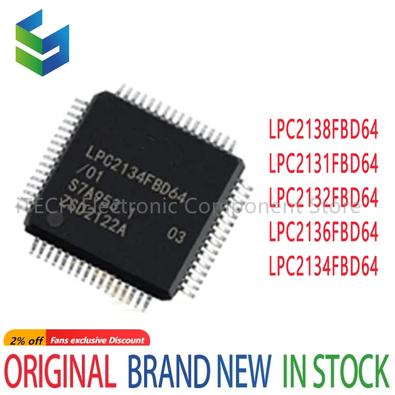 LPC2131FBD64ชิป IC MCU LQFP-64 LPC2132FBD64 LPC2138FBD64 LPC2131 LPC2136 LPC2134 LPC2138 LPC IC MCU