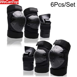 6Pcs Kids/Adult Knee Pads Elbow Pads Wrist Guards 3 in 1 Protective Gears Safety Pads for Skateboarding,Roller Skating & Cycling