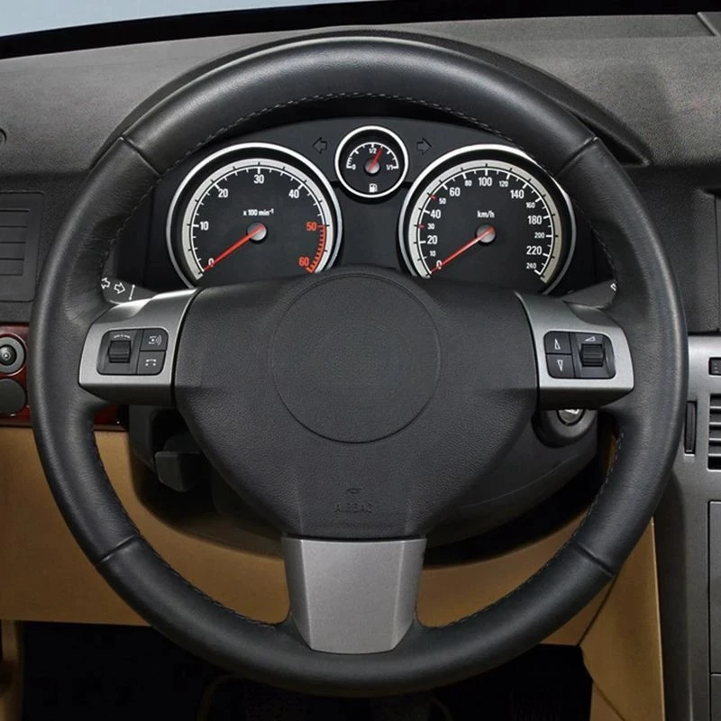 DIY Black Hige Soft Artificial Leather Car Steering Wheel Cover For Opel Zaflra (B) Signum 2005 Vectra (C) Astra (H) 2004-2009