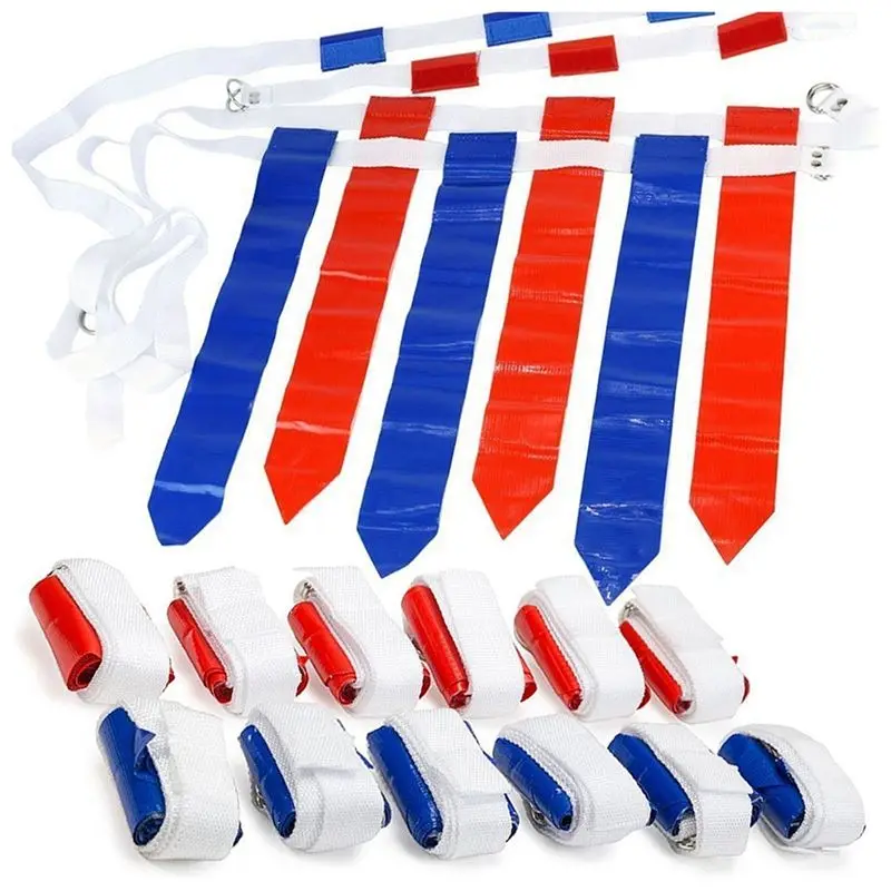 

ABJX New 12 Player Adjustable Sliding Flag Football Set, 3 Flags Per Belt, 36 Flags Total For For Kids Adults Players