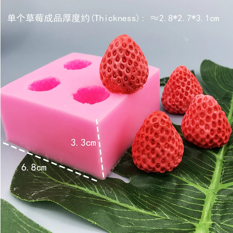 Fruit Strawberry Silicone Mold Fondant Chocolate Jelly Making Cake Tools Decorating DIY Plaster Clay Resin Art