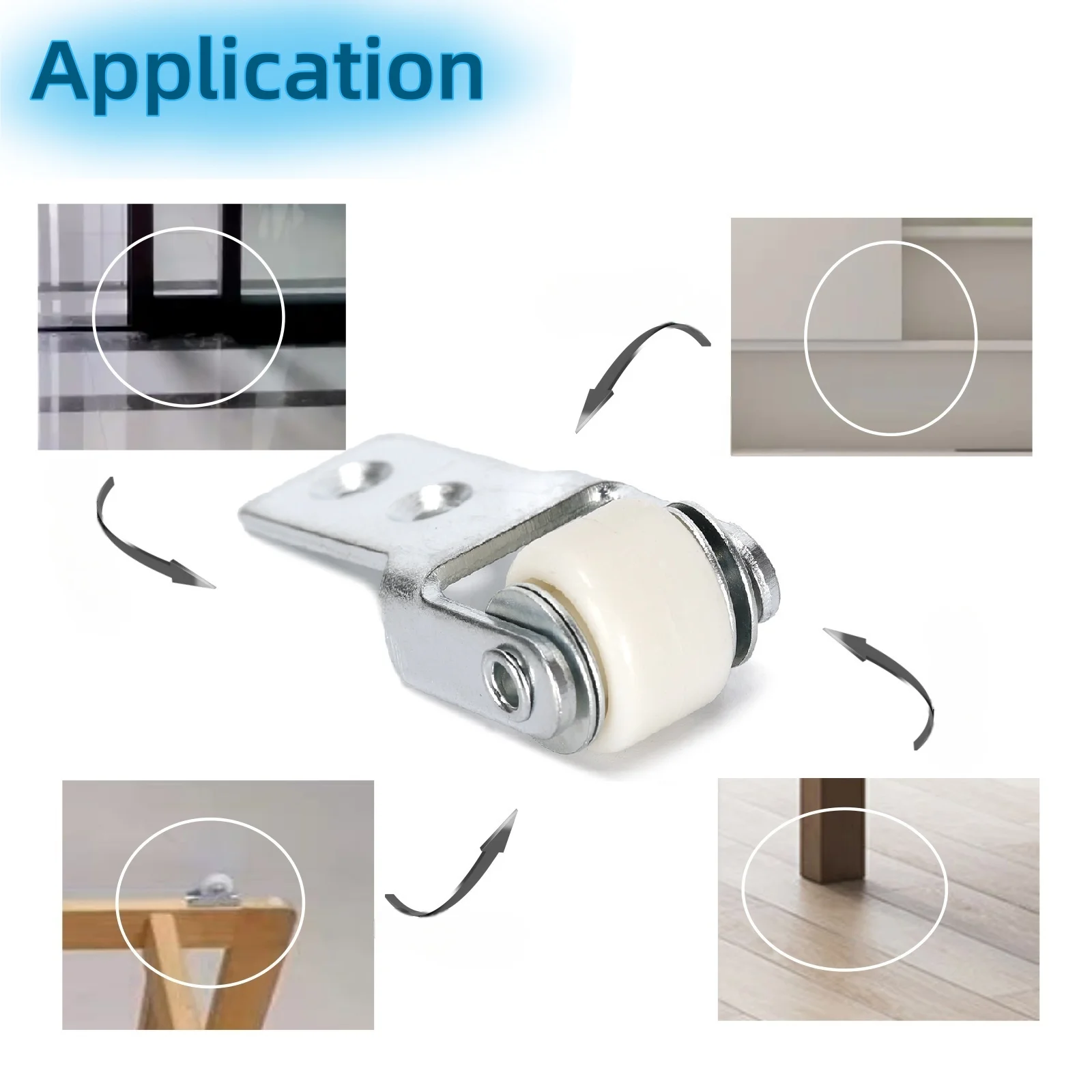 Ruimou 12 قطعة الأبيض 15 مللي متر قطر النايلون المسار الأسطوانة دليل عجلات ل انزلاق بار الأبواب مرآة خزانة الأبواب أدراج الأبواب الزجاجية