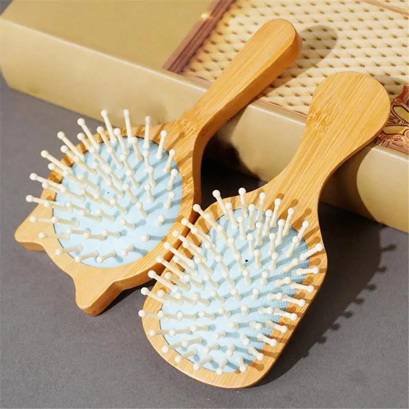 Mini Portable Air Cushion Comb Bamboo Round Bead Comb Teeth Comfortable Straight Hair Airbag Comb