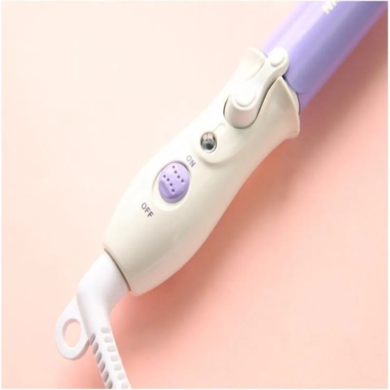 السفر المحمولة الكهربائية هامش الشعر نهاية مكواة تجعيد 26 مللي متر التورمالين السيراميك العصا نمط موجة الأسطوانة بكرة الشعر بانج التصميم متموج