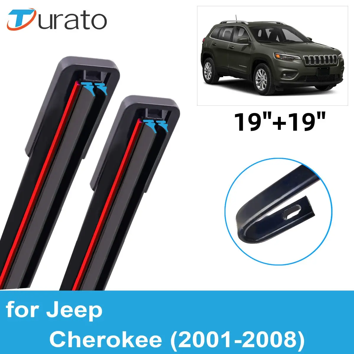 

Автомобильные щетки стеклоочистителя 2 шт. для Jeep Cherokee 2001-2008, лобовое стекло переднего стекла, двойные резиновые автомобильные аксессуары 2005, 2006, 2007, 2008