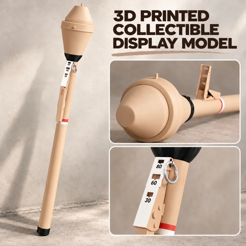 3D Printed Panzerfaust Nonfunctional 1:1 Movable German Rocket Replica Prop WWII Collectible Model Display Decor Gift for Fans