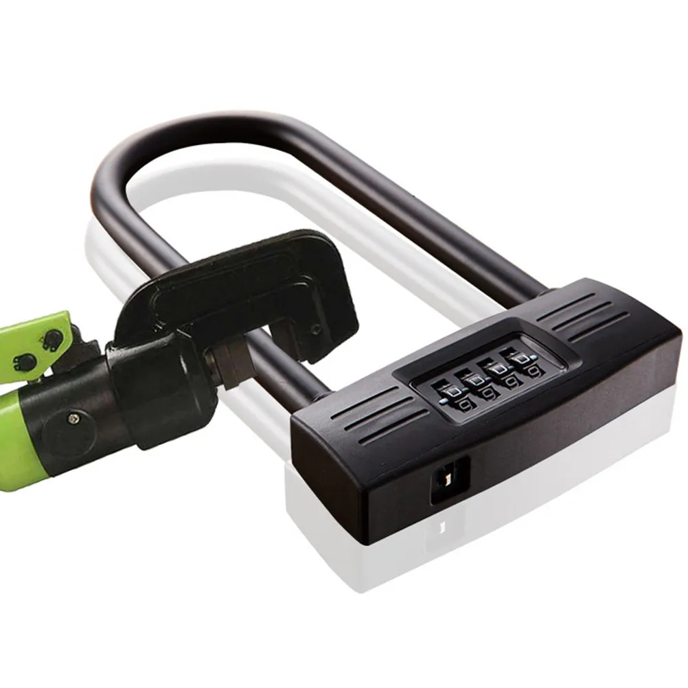 

Zinc Alloy 4 Numbers Combo Bike U Lock Password Lock for Motorcycle Scooter Security Anti Theft Lightweight Black