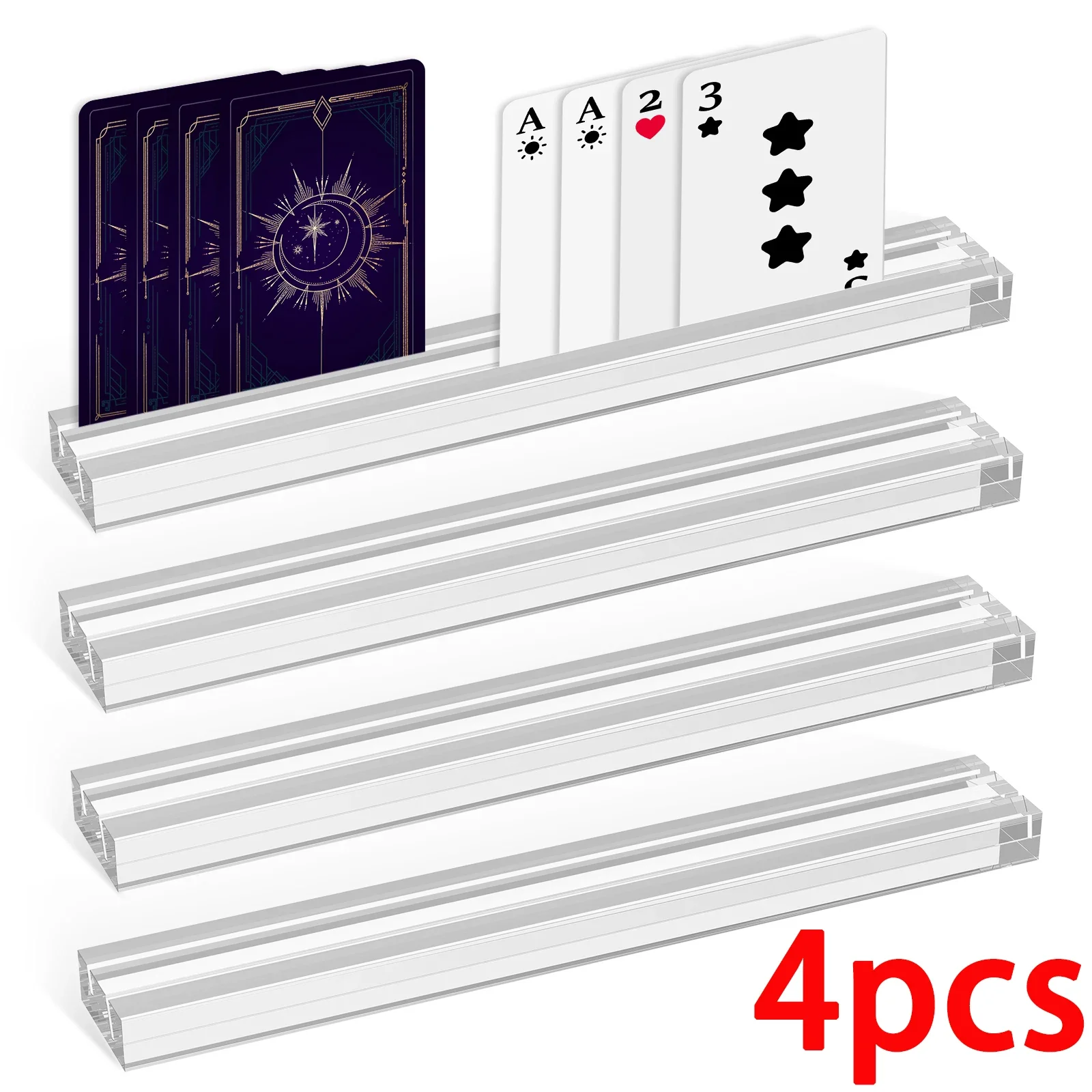 

4Pcs Playing Cards Holder Hands-Free Lazy Poker Base Stand Party Cards Easy to Clean Playing Card Rack For Play Board Game