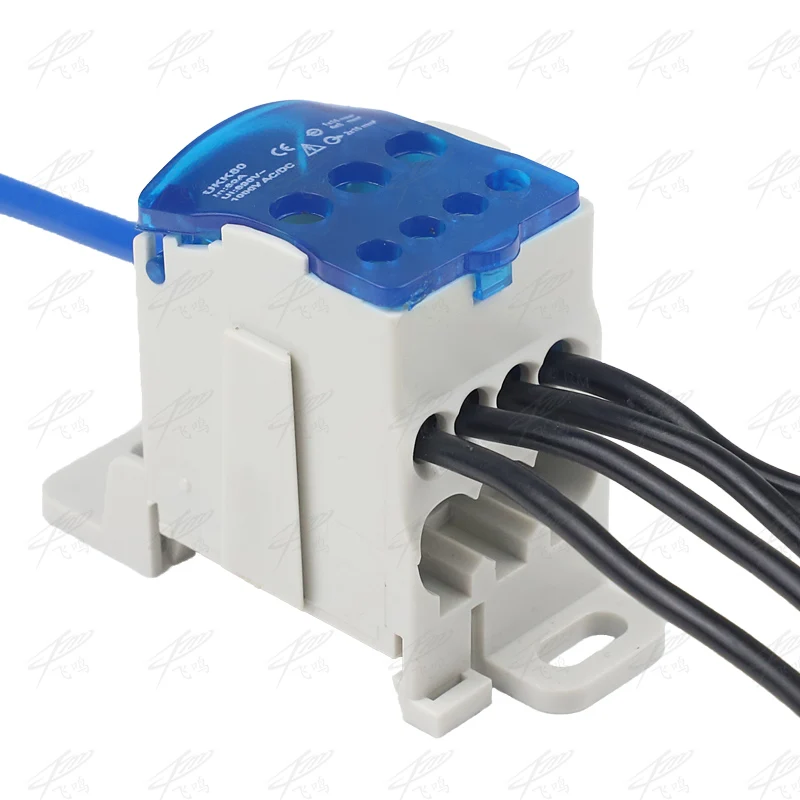 UKK80A Terminal Block 1 in many Out Din Rail distribution Box Universal Electric Wire Connector Power  junction box