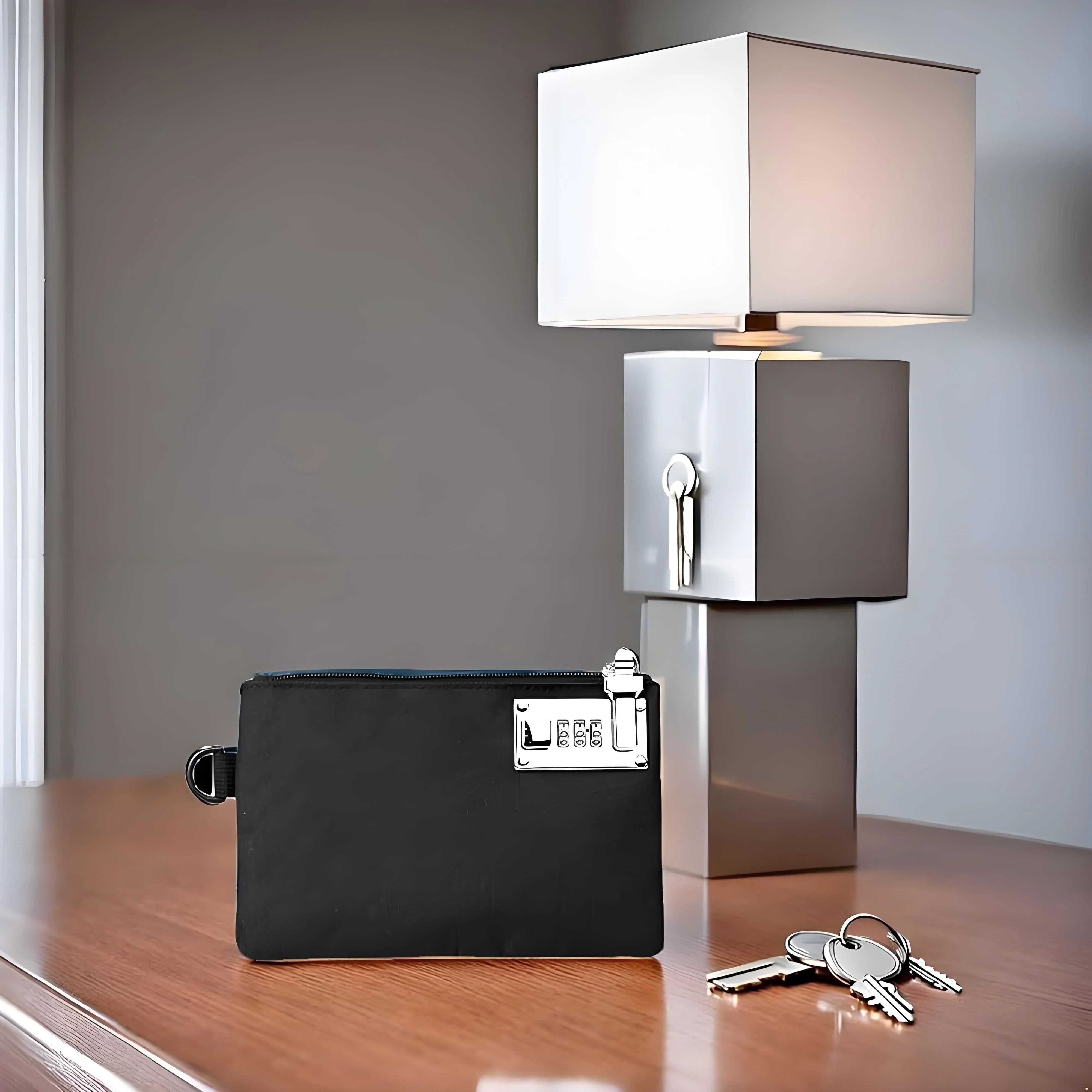 حقيبة أمان شديدة التحمل قابلة للقفل، حقيبة نقود مقاس 5 × 8 بوصة لجوازات الأموال والمجوهرات والأشياء الثمينة، وحدة تخزين متينة من النايلون (أسود)