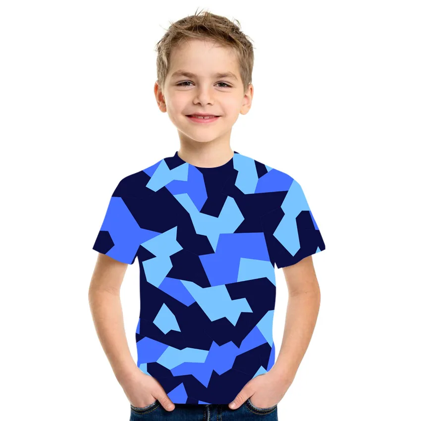 Kids Clothes Camouflage Color 3D Printing T-Shirt Boys Girls Clothing 2-10y Child Baby O-Neck Top Summer Outdoor Play Clothes - Image 3
