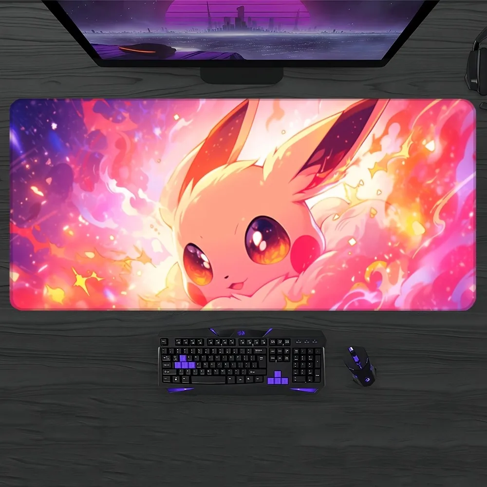 Pokemon Eevee Mouse Pad Gamer Pc Gaming Accessories Rubber Mat XXL Deskmat Mats Keyboard Cabinet Mause Laptops