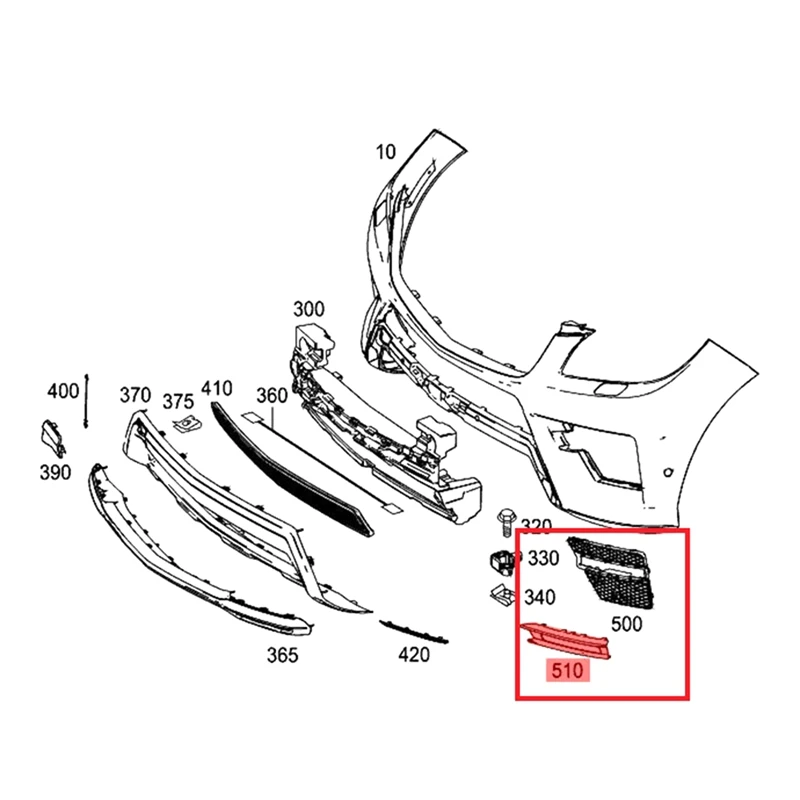 Front Grille Daytime Running Light Cover 1668852822 1668852922 1668851374 For Mercedes Benz ML W166 ML250 ML350 ML400