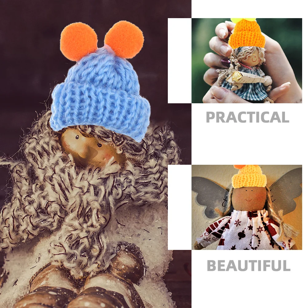 100 pezzi mini cappelli con pompon piccoli accessori per maglieria in filato di lana ornamenti artigianali fai da te riutilizzabili piccoli cappelli in filato intrecciato