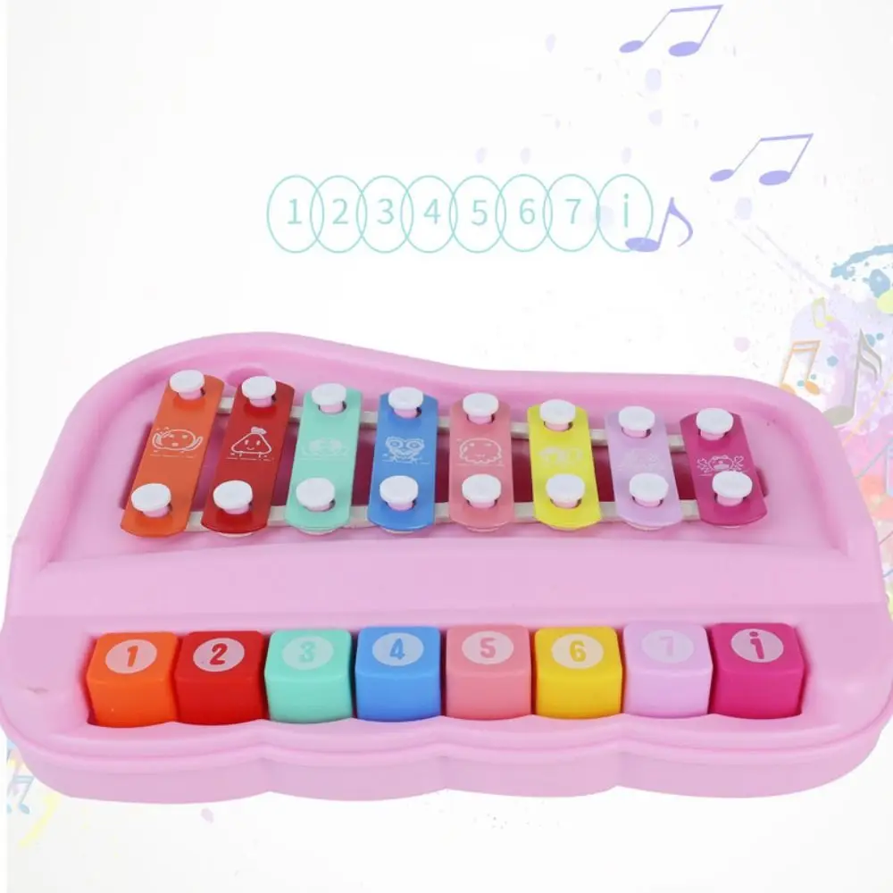 Plastics 8-note Xylophone Piano Toys Music Play Puzzle Music Instruments Montessori Toys 2 in 1 Hand Knock