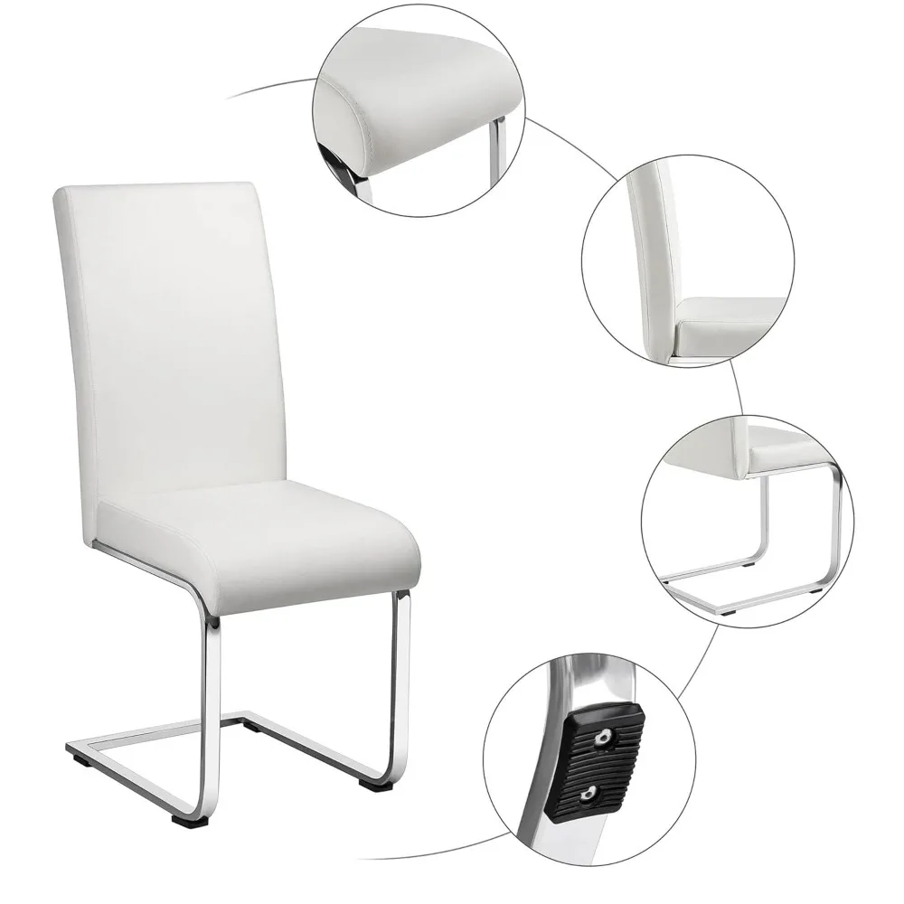 

Dining Chairs Set of 2 Modern Faux Leather Upholstered Dining Room Chairs with High Back and Metal Chrome Legs for, Customized
