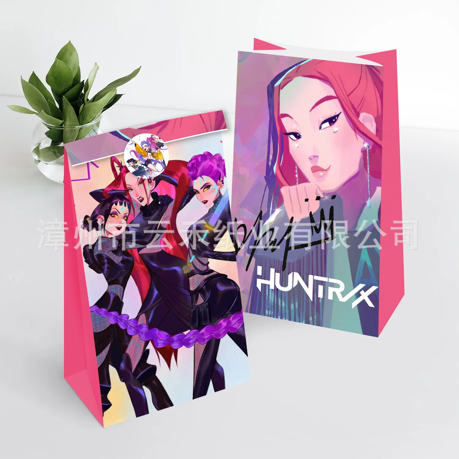 12/24 pçs/set kpop caçadores de demônios fontes de festa de aniversário crianças festa tratar caixas doces presente sacos favores para festa temática decorati