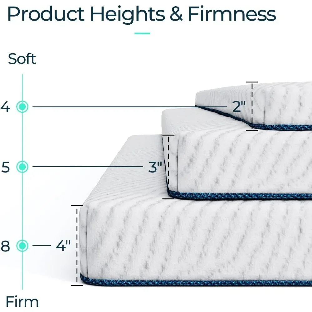 

3 Inch Memory Foam Mattress Topper, Cooling Gel-Infused Swirl Memory Foam, King Size with Tencel Cover, CertiPUR-US and Oeko-TE