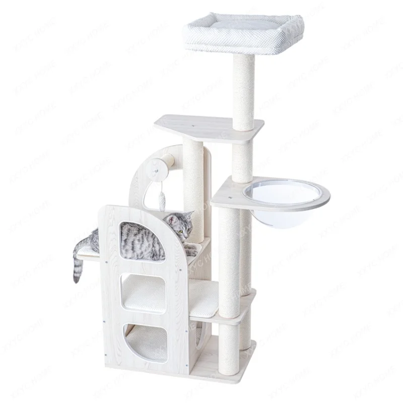 

Honey Pot Cat Climbing Rack Cat Nest Cat Tree Integrated White Ecological Board Wooden Cat Rack Wet Cloth Erasable