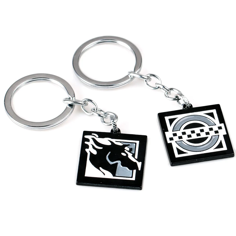 

Vintage Rainbow Six 6 Siege Enamel Keychain for Men Hero Maverick Clash Metallic Key Ring Holder Porte Clef Jewelry Accessories