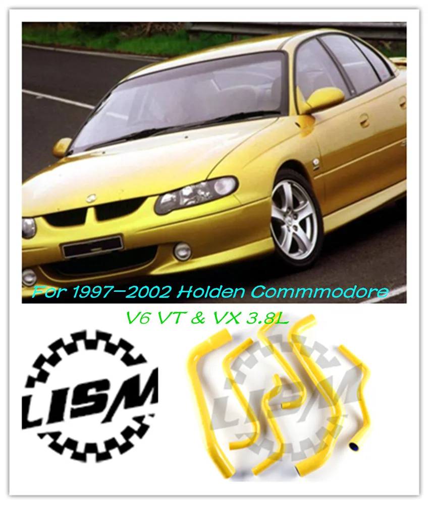 

For Holden Commmodore V6 VT & VX 1997-2002 3.8L V6 1998 1999 2000 2001 Silicone Radiator Coolant Hose 6PCS 3PLY Hose Kit